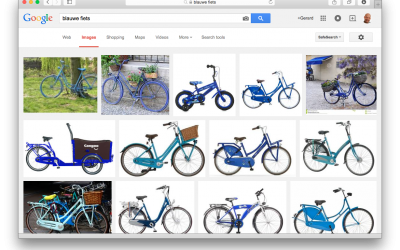Google vind blauwe fiets