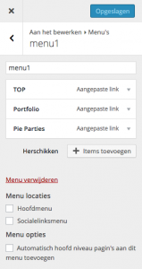 Wordpress menu customizer
