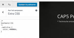 Wordpress 4.7 maatwerk stijling