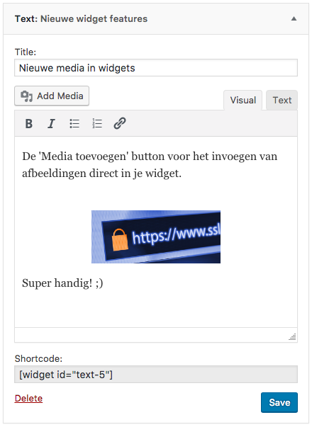 Wordpress widget - add media
